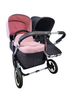 Bugaboo donkey duo kinderwagen - alu/black/soft pink