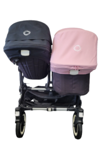 Bugaboo donkey duo kinderwagen - alu/black/soft pink