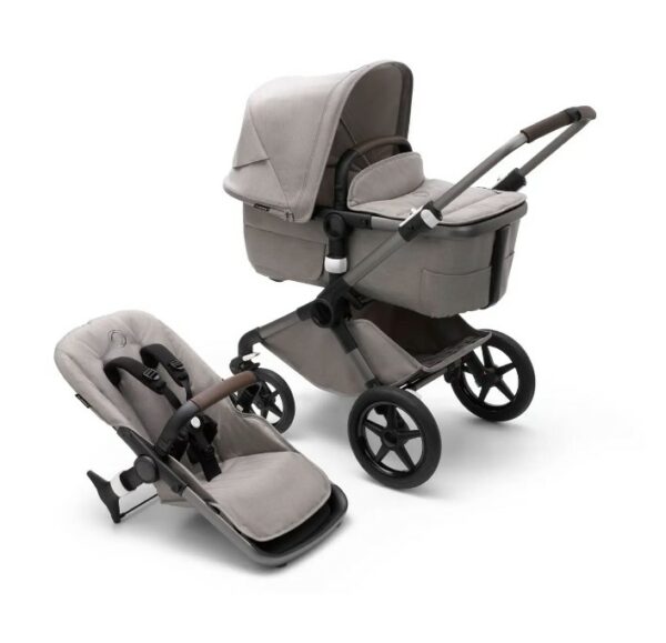 Bugaboo Fox 3 kinderwagen met wieg en stoel - graphite/mineral light grey